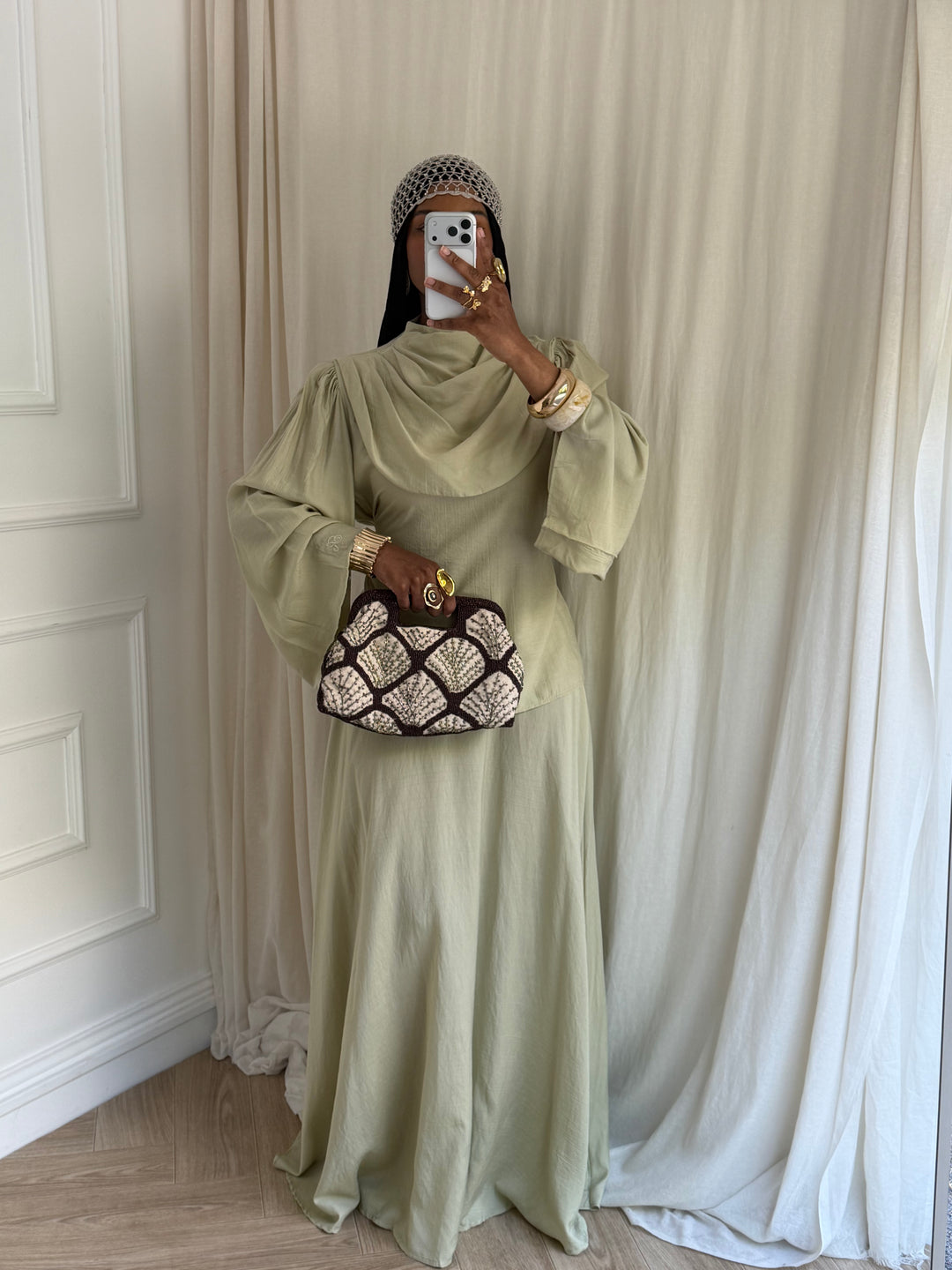 ENSEMBLE HANNA VERT AMANDE