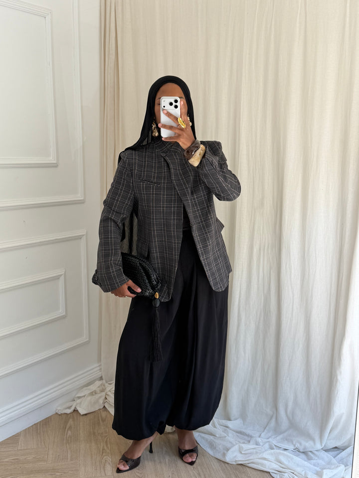 BLAZER CARREAUX GRIS