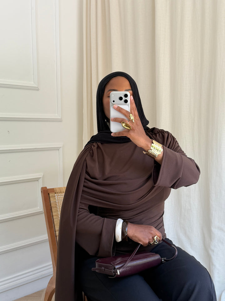 Blouse AVA TAUPE MARRON