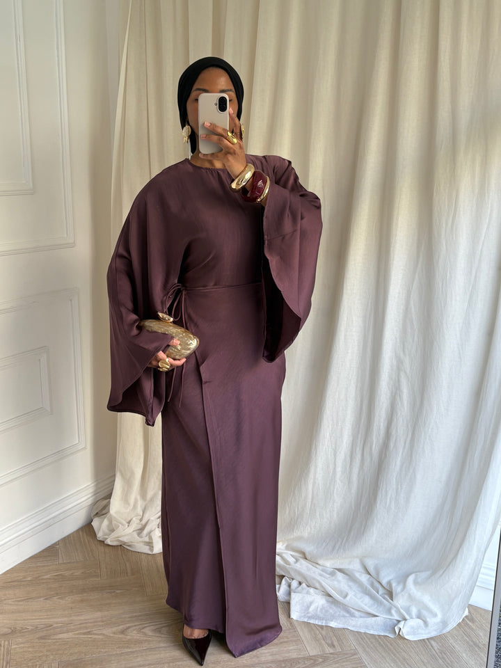 ROBE BUTTERFLY AUBERGINE