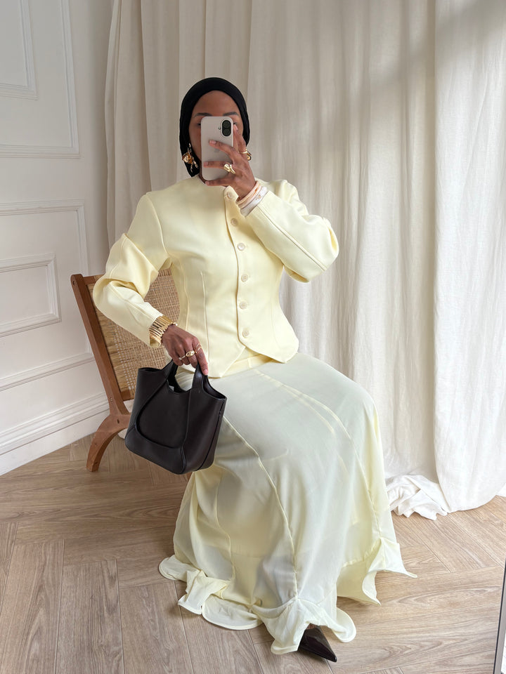 VESTE COURTE GLAMOUR JAUNE
