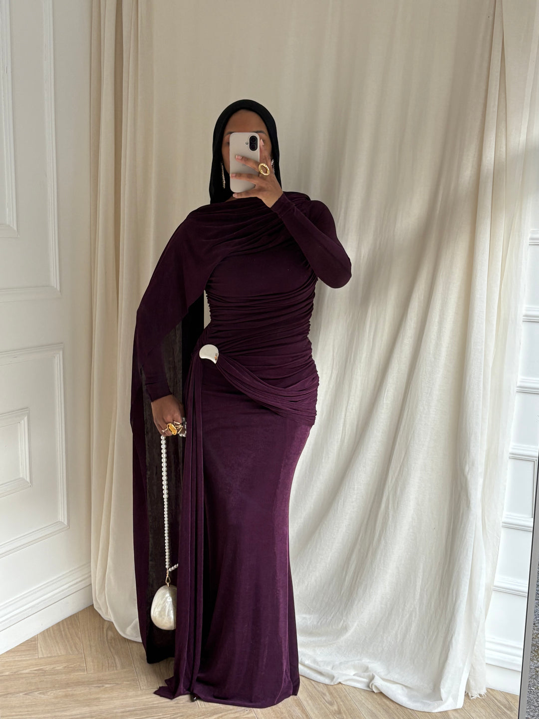 ROBE GALA AUBERGINE