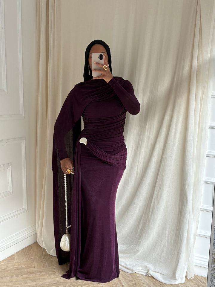 ROBE GALA AUBERGINE