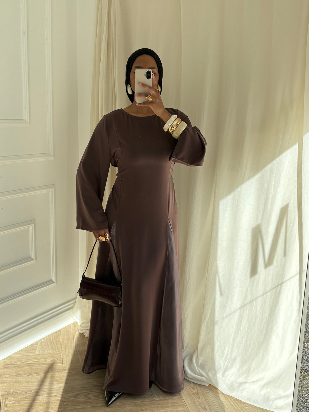 ROBE CINTRÉE OLIVIA MARRON