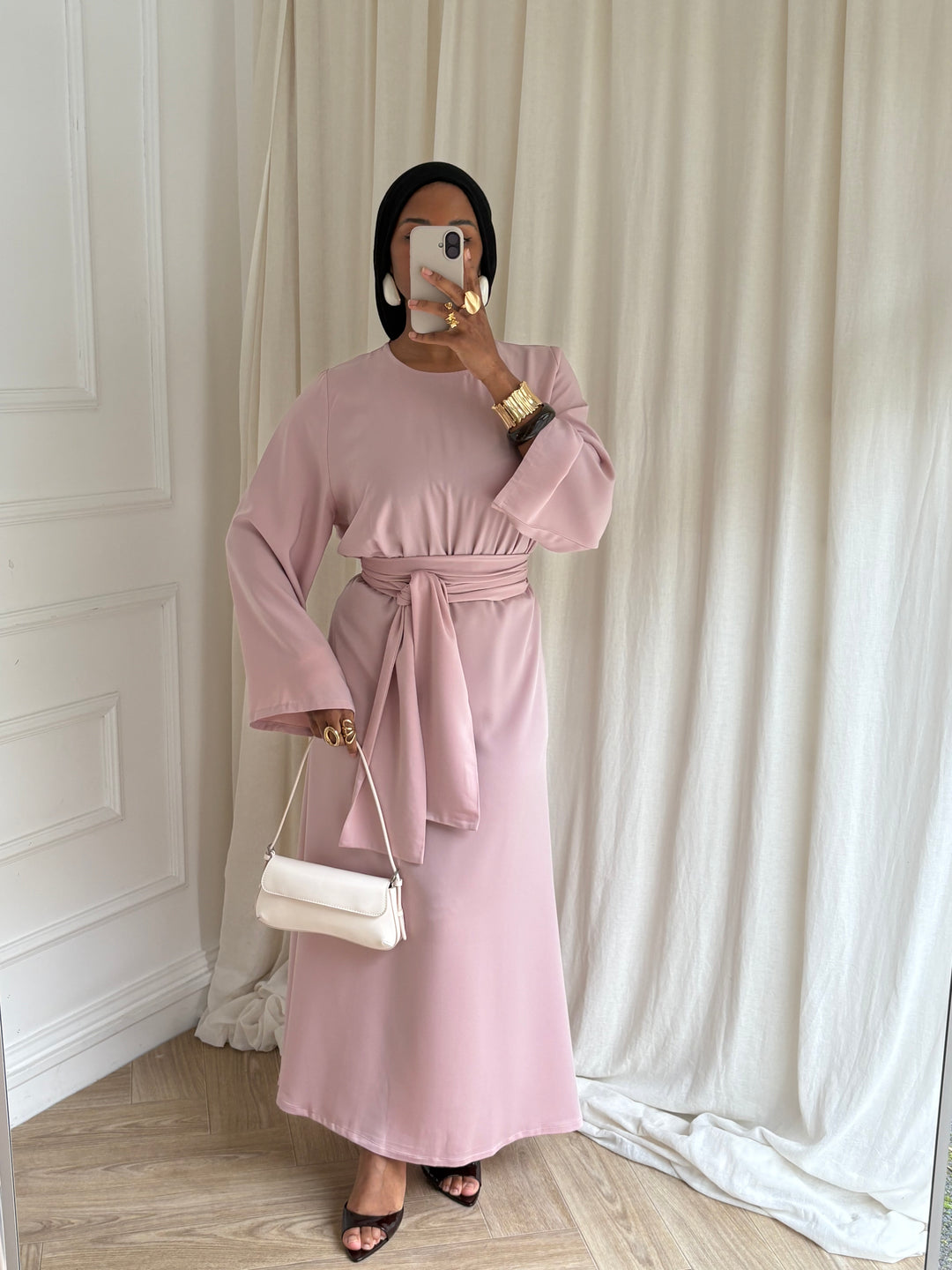 ROBE CEINTURE AMOVIBLE ROSE