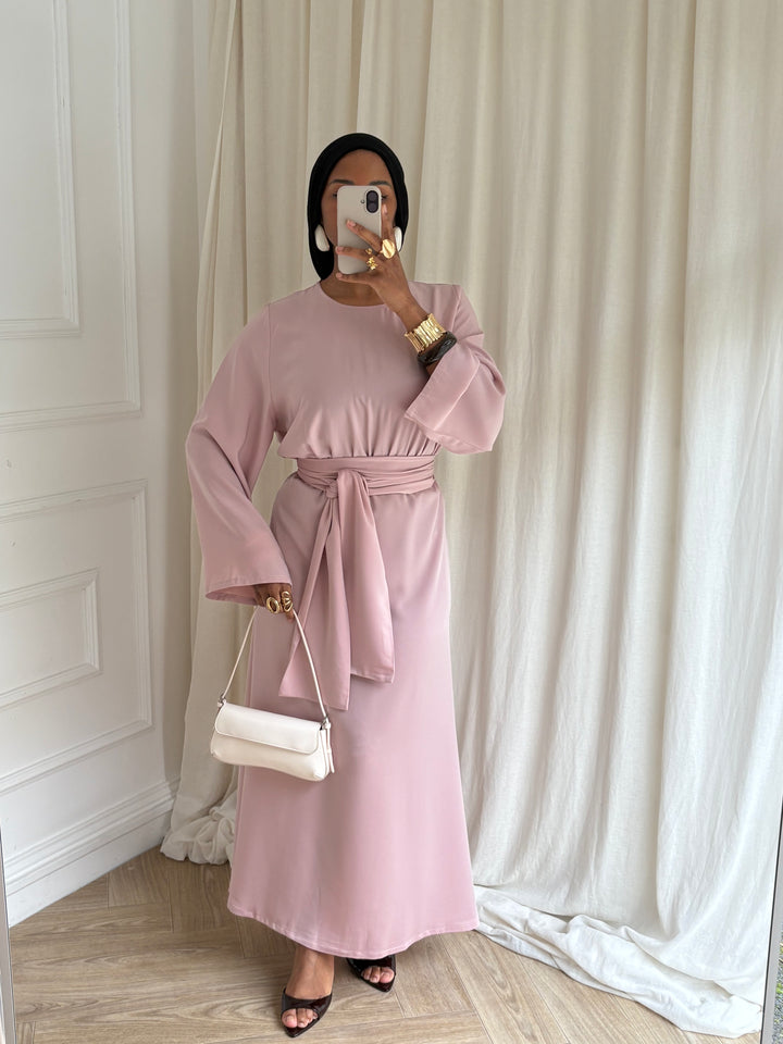 ROBE CEINTURE AMOVIBLE ROSE