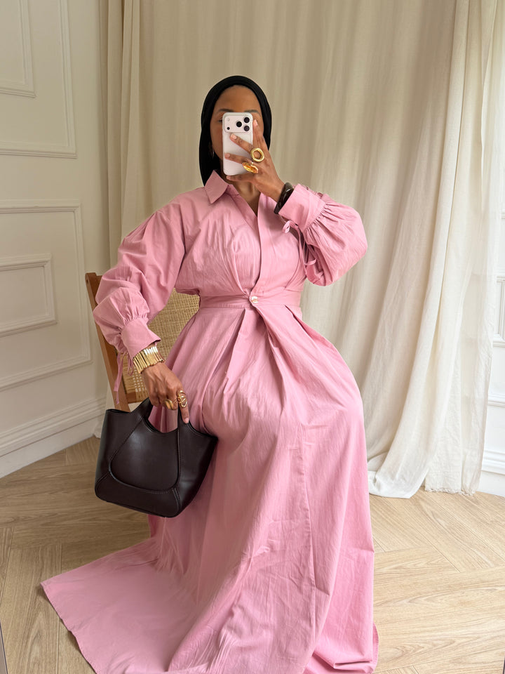 ROBE COTON CACHE CŒUR BLUSH