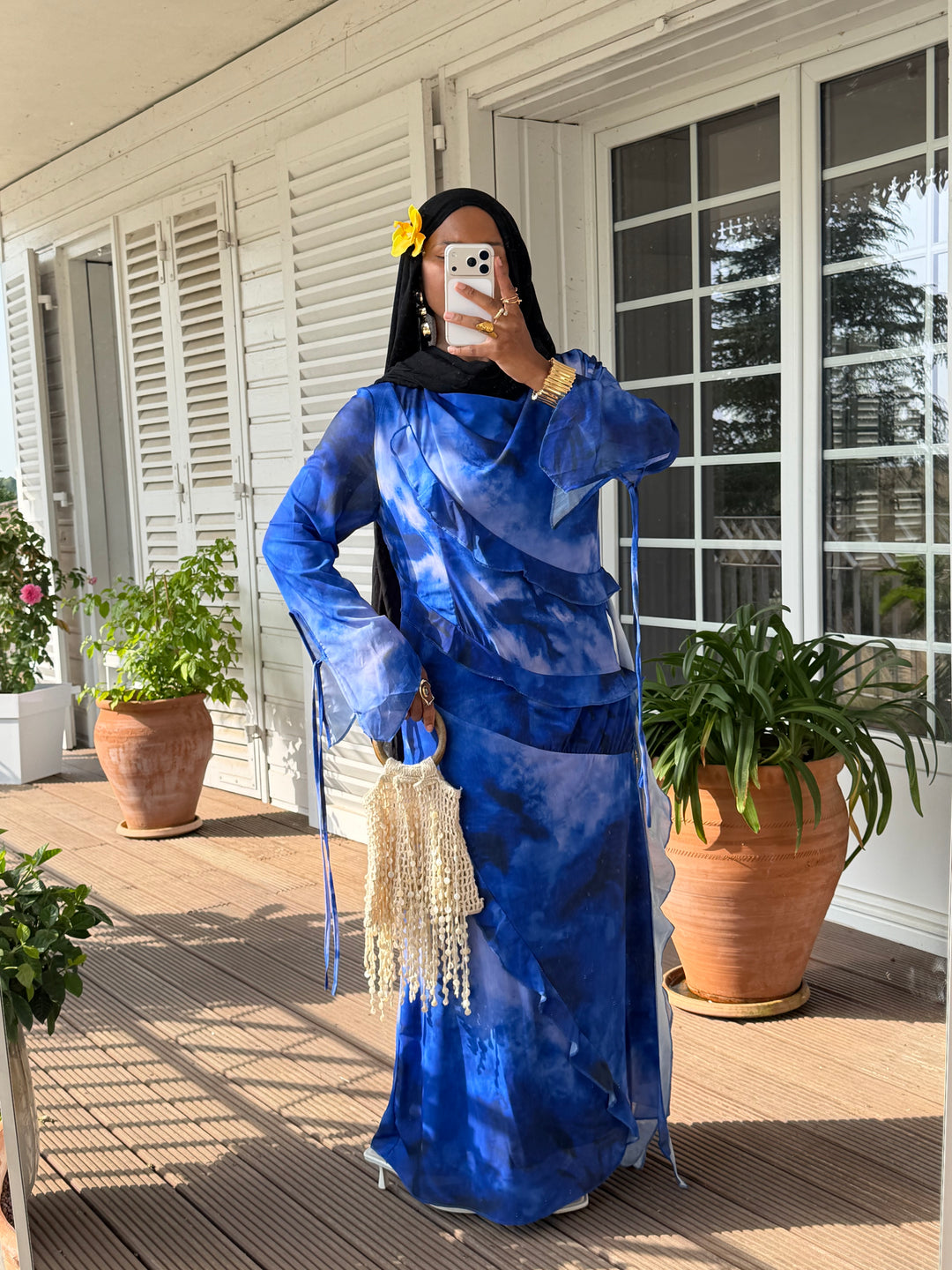 ROBE BICOLORE LUXE BLEU ROI PREMIUM
