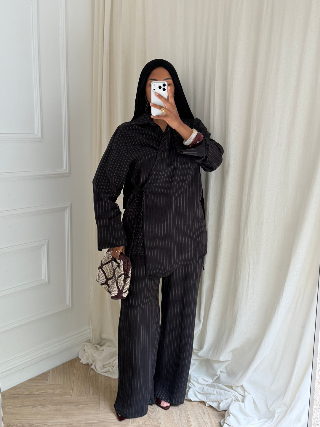 ENSEMBLE À RAYURES NOIR
