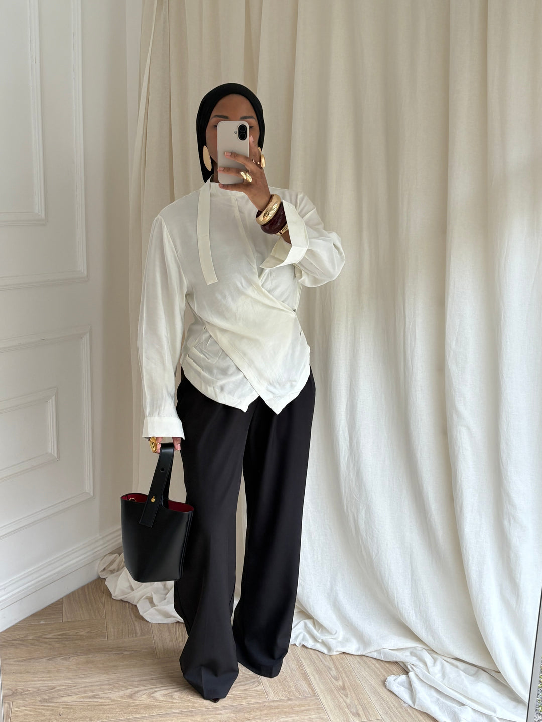 BLOUSE COURTE CROISÉ CRÈME