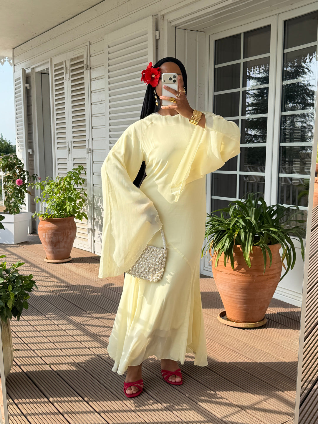 ROBE SIRÈNE VOILAGE LUXE JAUNE