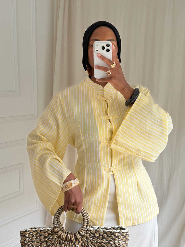 BLOUSE RAYURES HÉLA JAUNE