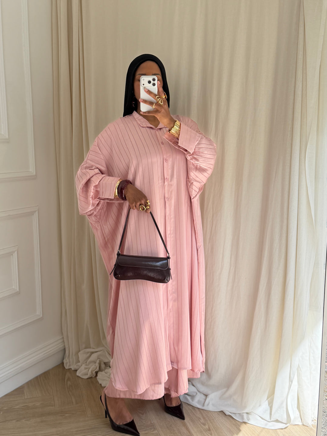 ENSEMBLE PANTALON SUPER LARGE ROSE