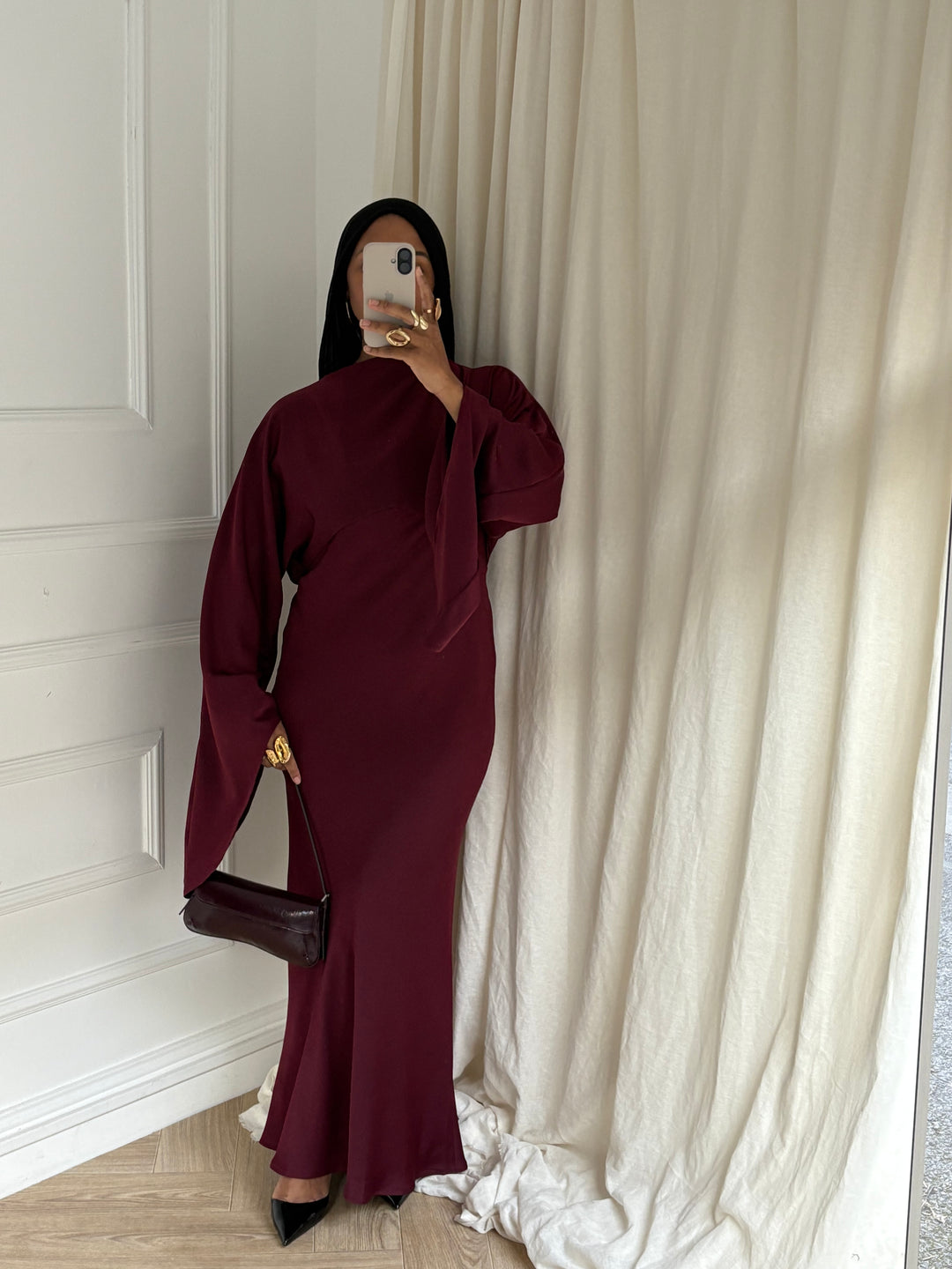 DRESS AYNA BORDEAUX