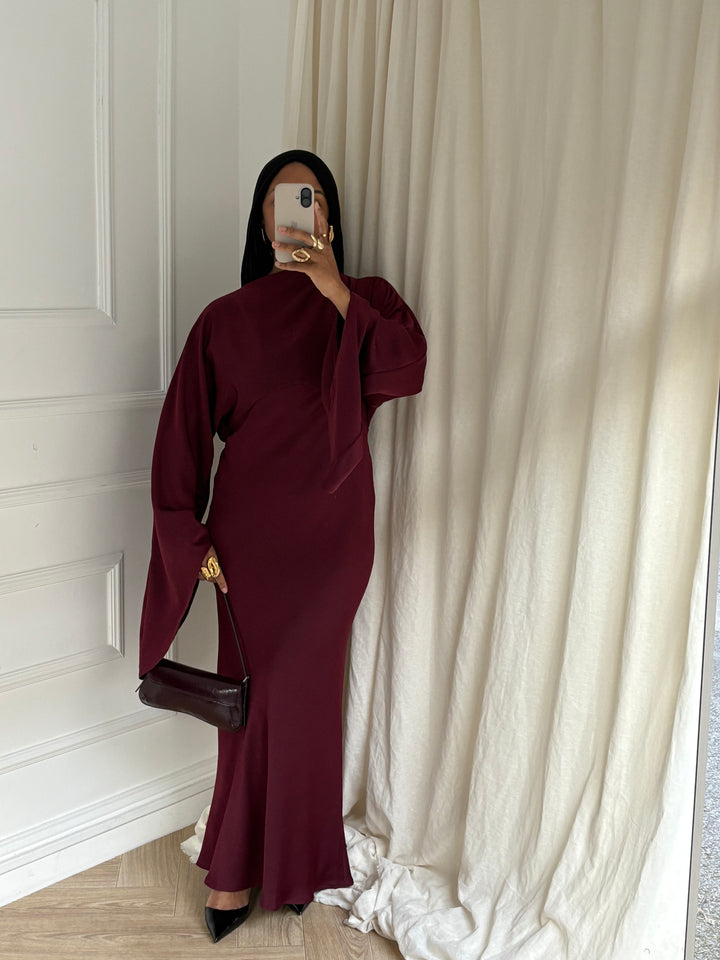 DRESS AYNA BORDEAUX