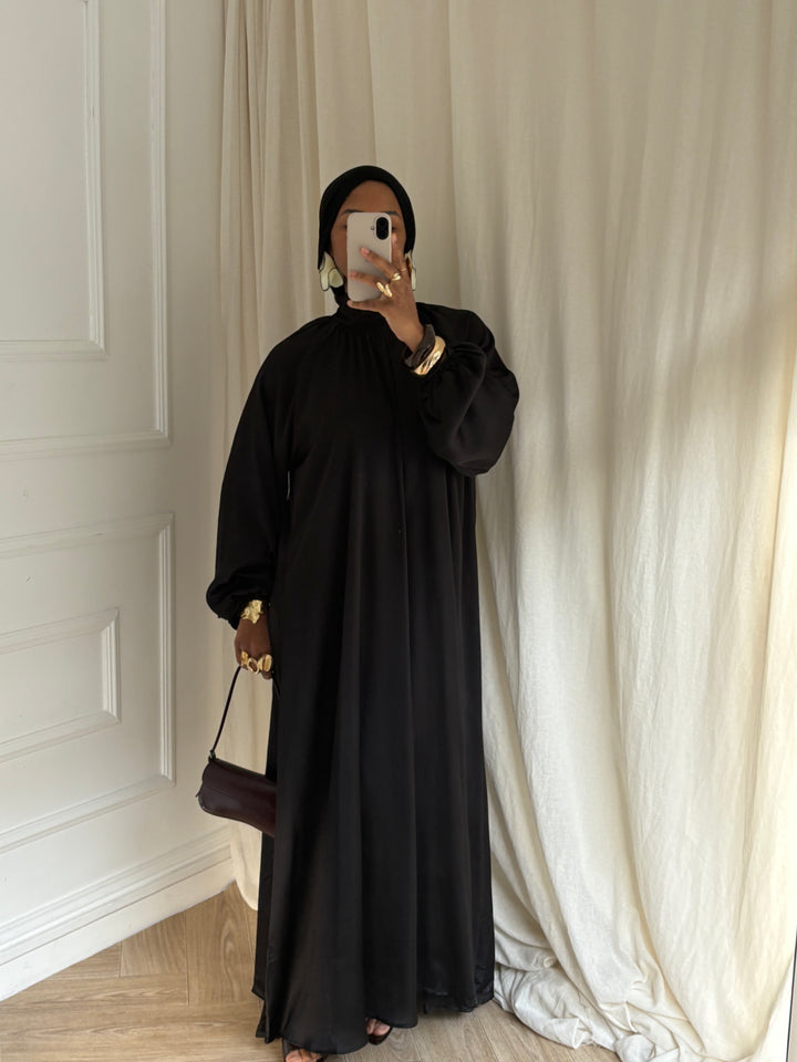 ROBE PRESTIGE MANCHES BOUFFANTES NOIRE