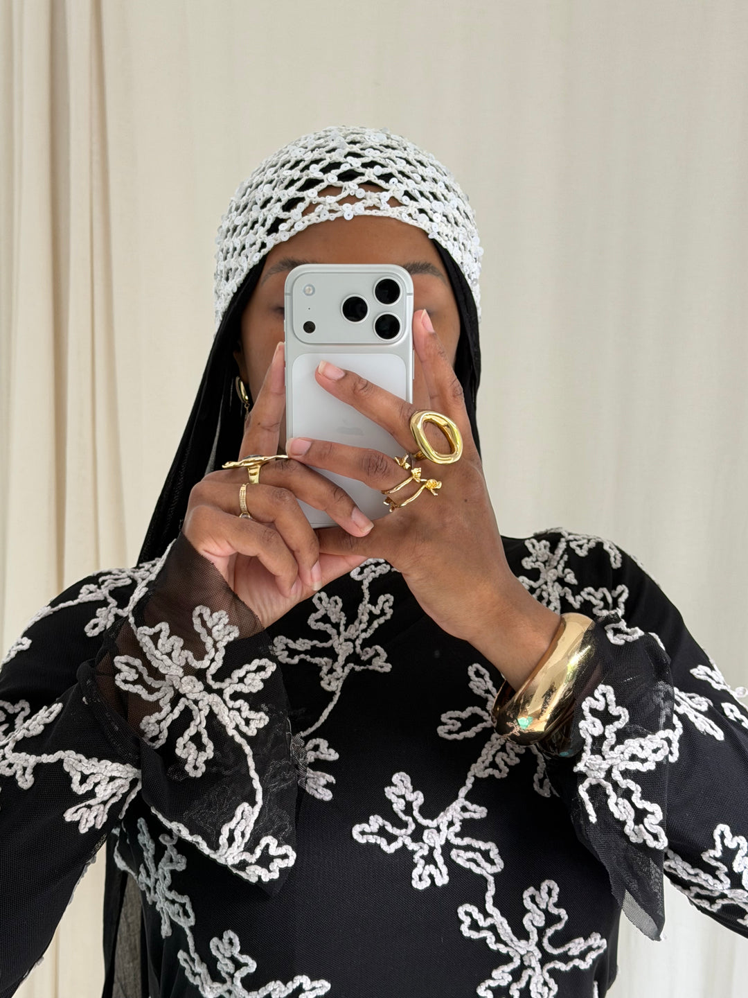 BONNET CROCHET BLANC