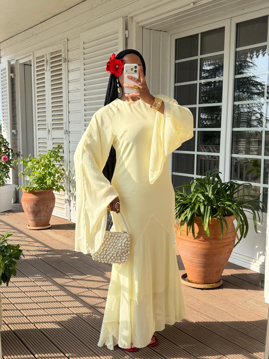 ROBE SIRÈNE VOILAGE LUXE JAUNE