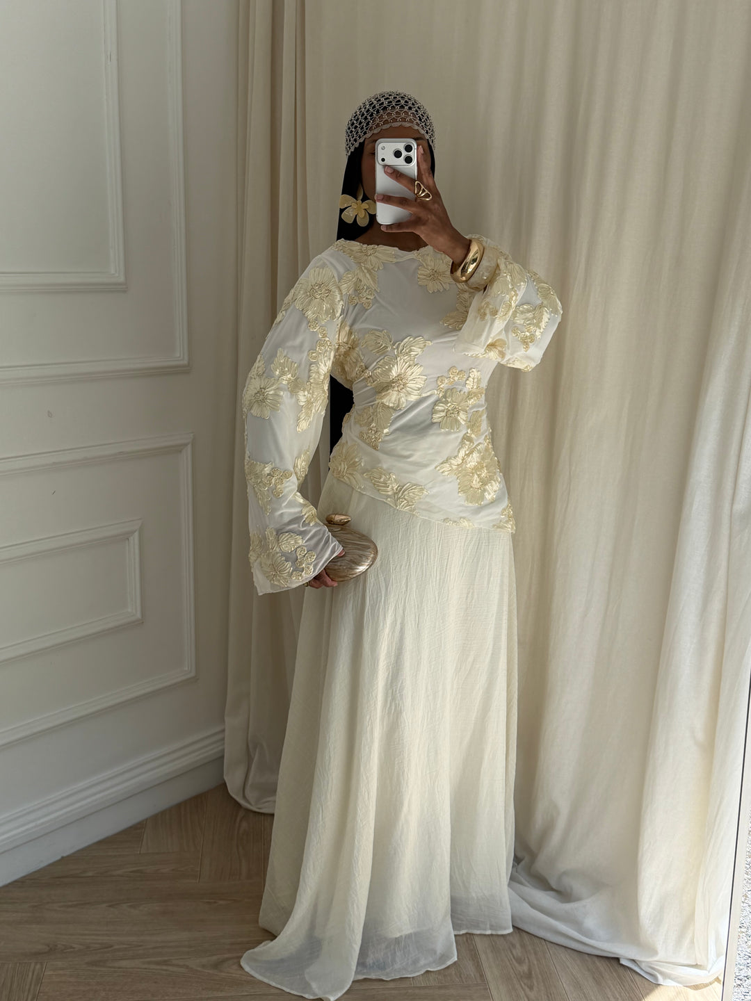 BLOUSE YASMEEN BLANCHE et OR