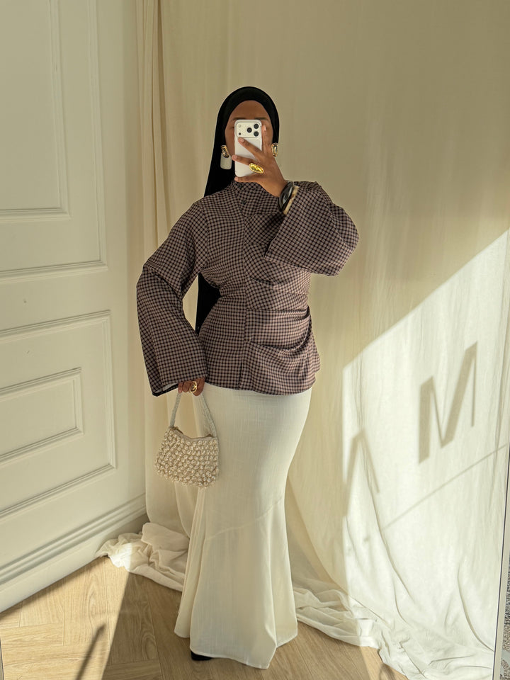 BLOUSE CINTRÉ VICHY
 NOIRE
