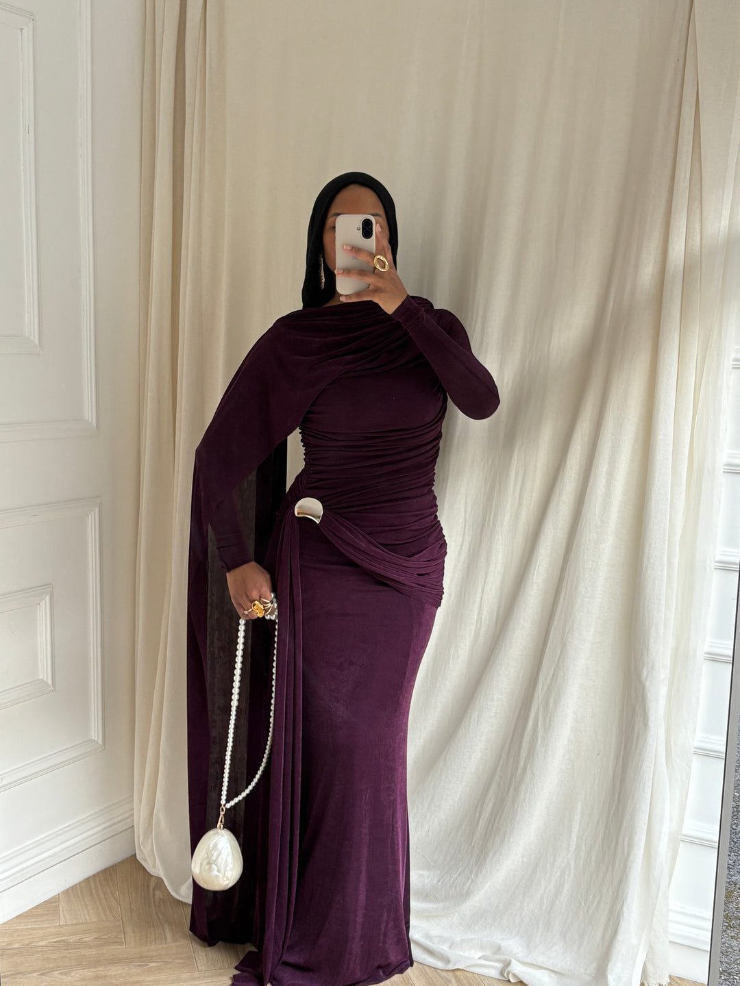 ROBE GALA AUBERGINE