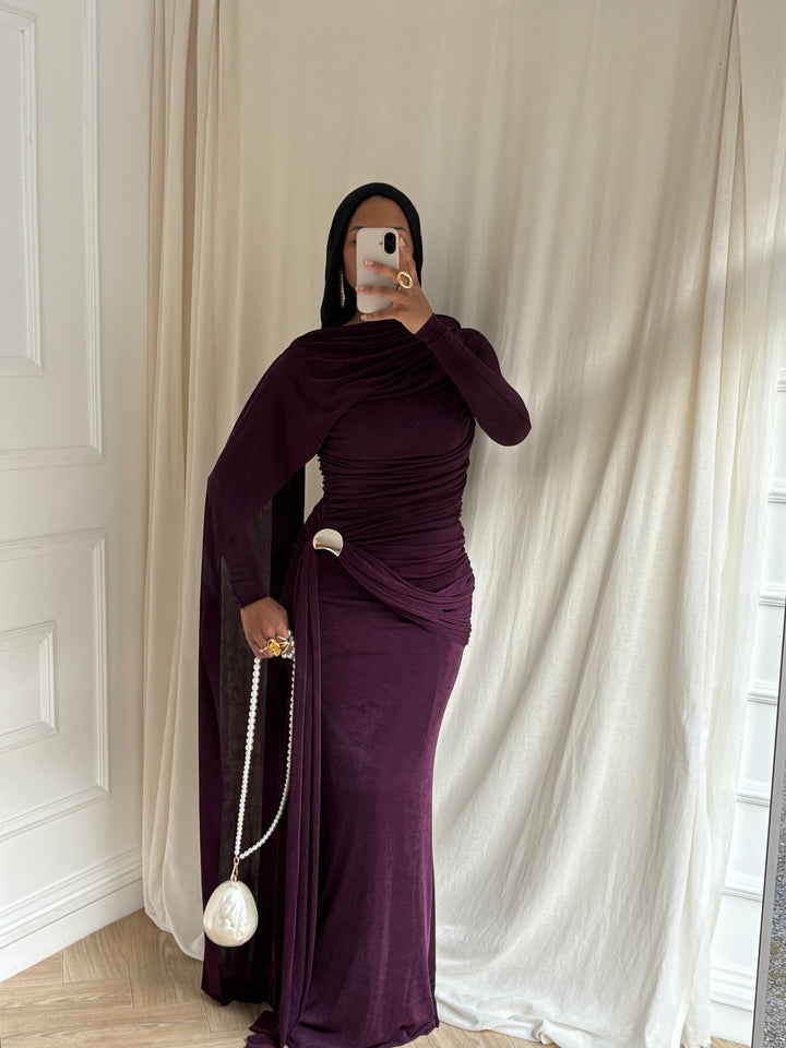 ROBE GALA AUBERGINE