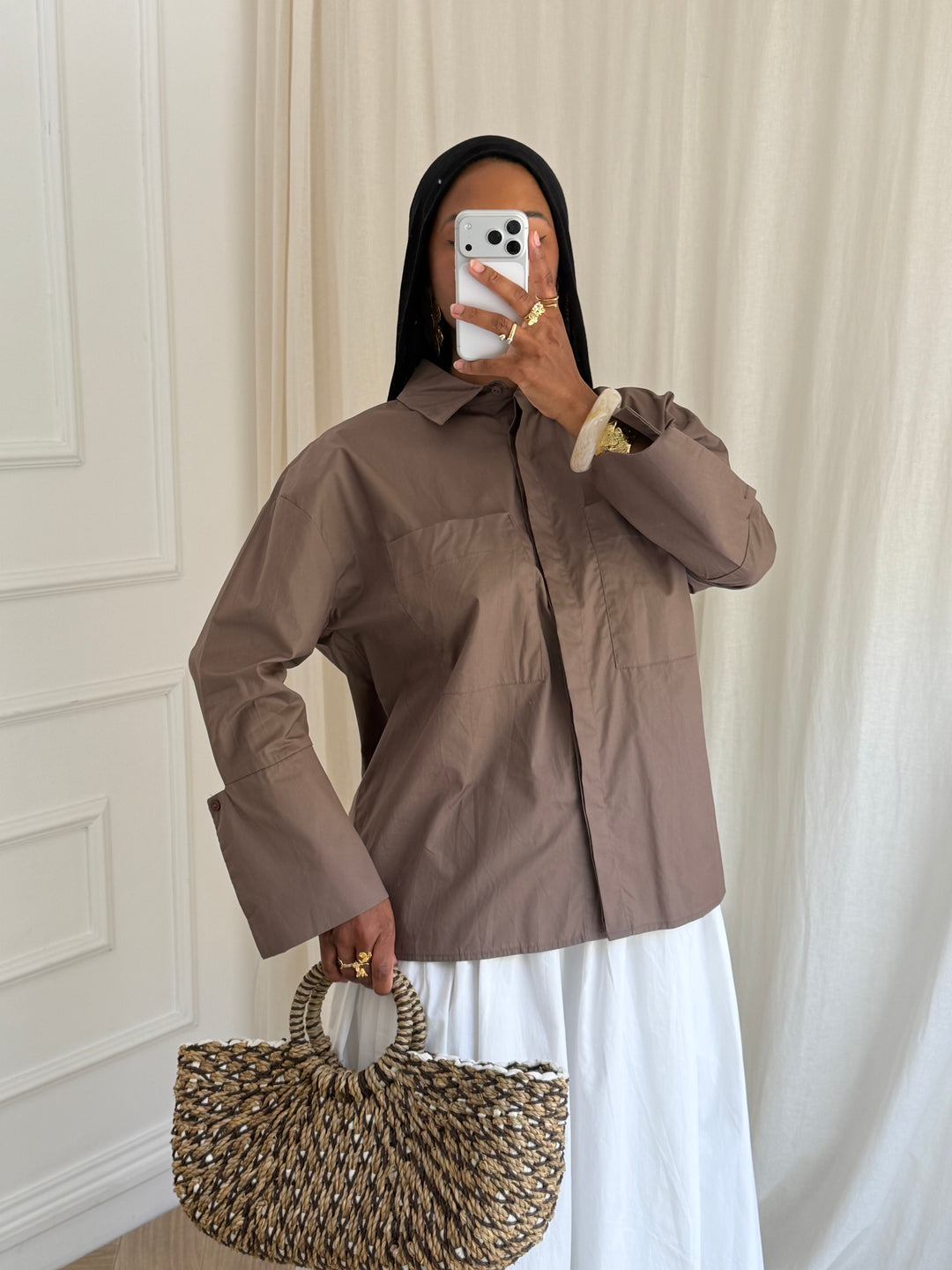 CHEMISE EN COTON POCHE