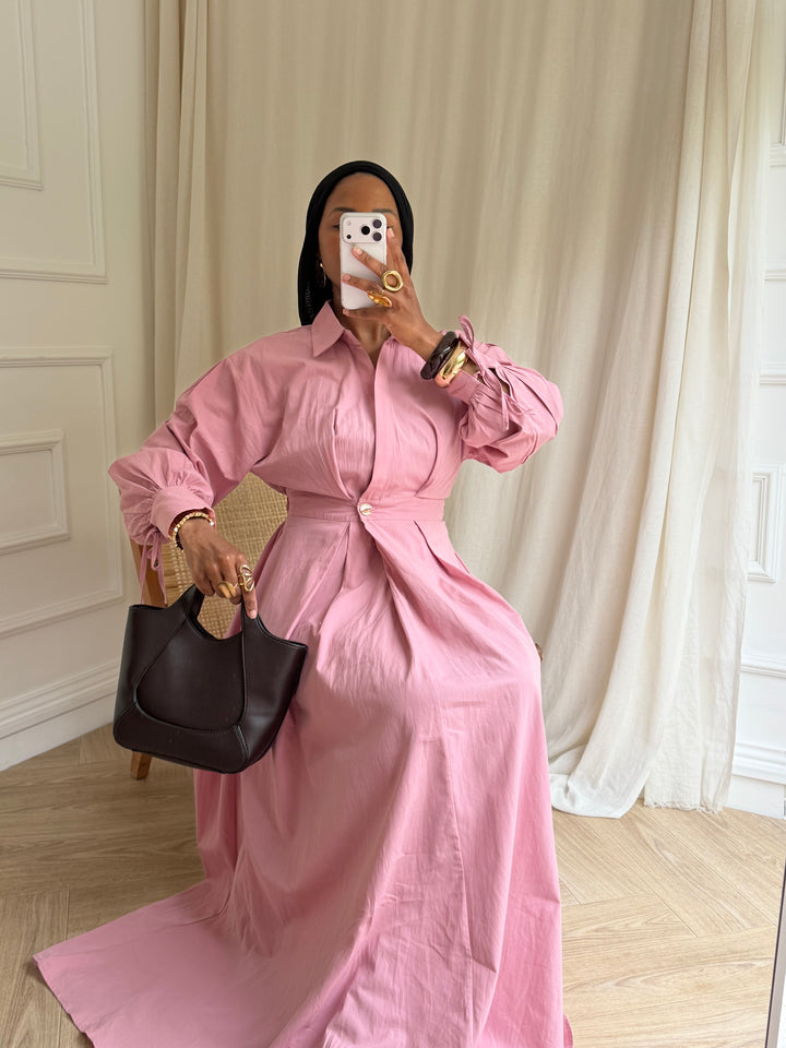 ROBE COTON CACHE CŒUR BLUSH