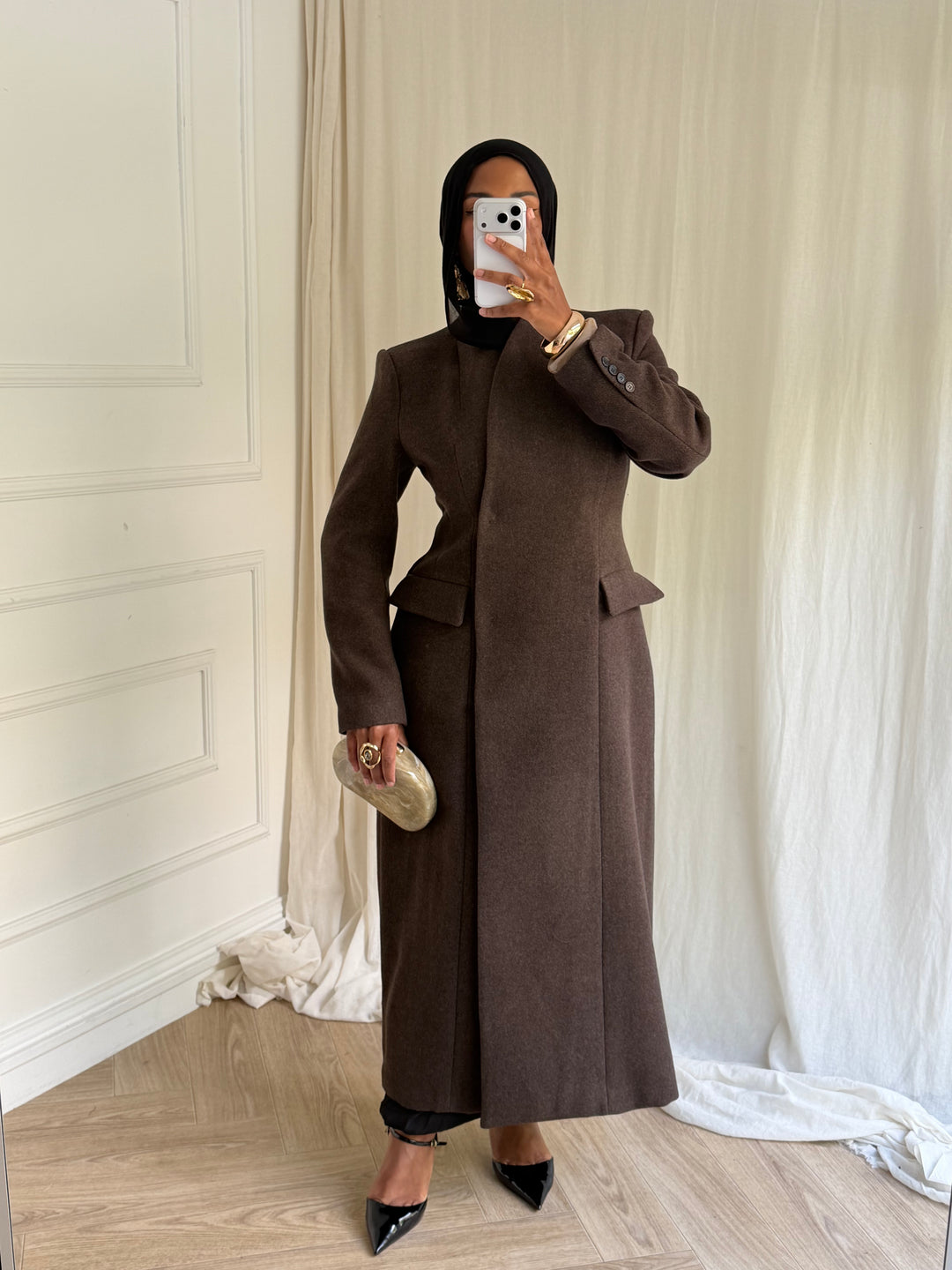 MANTEAU LISE - LUXE MARRON