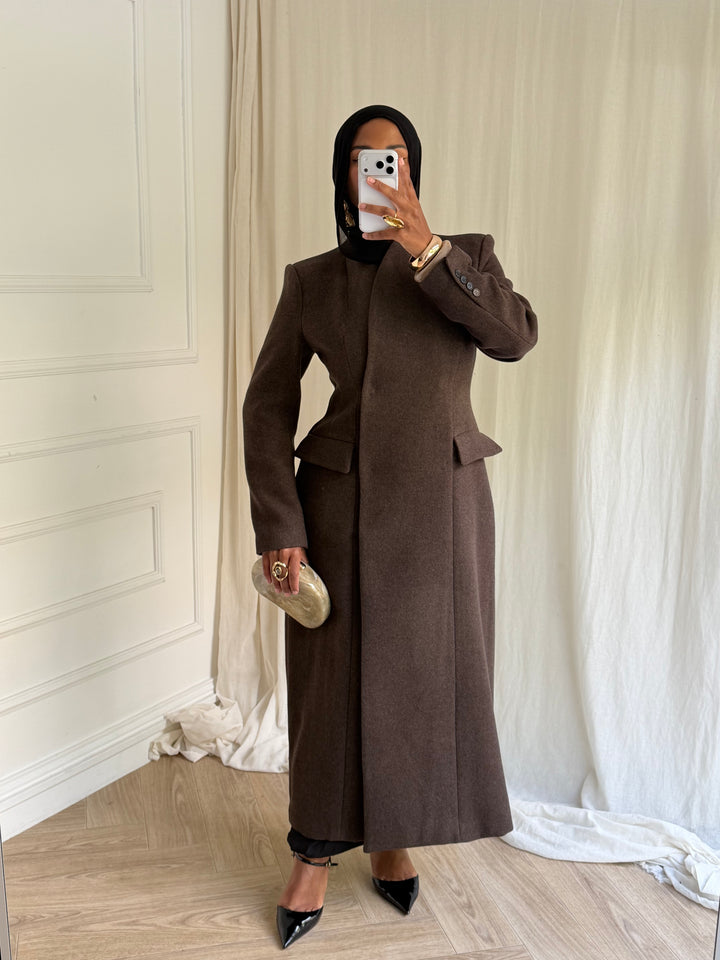 MANTEAU LISE - LUXE MARRON