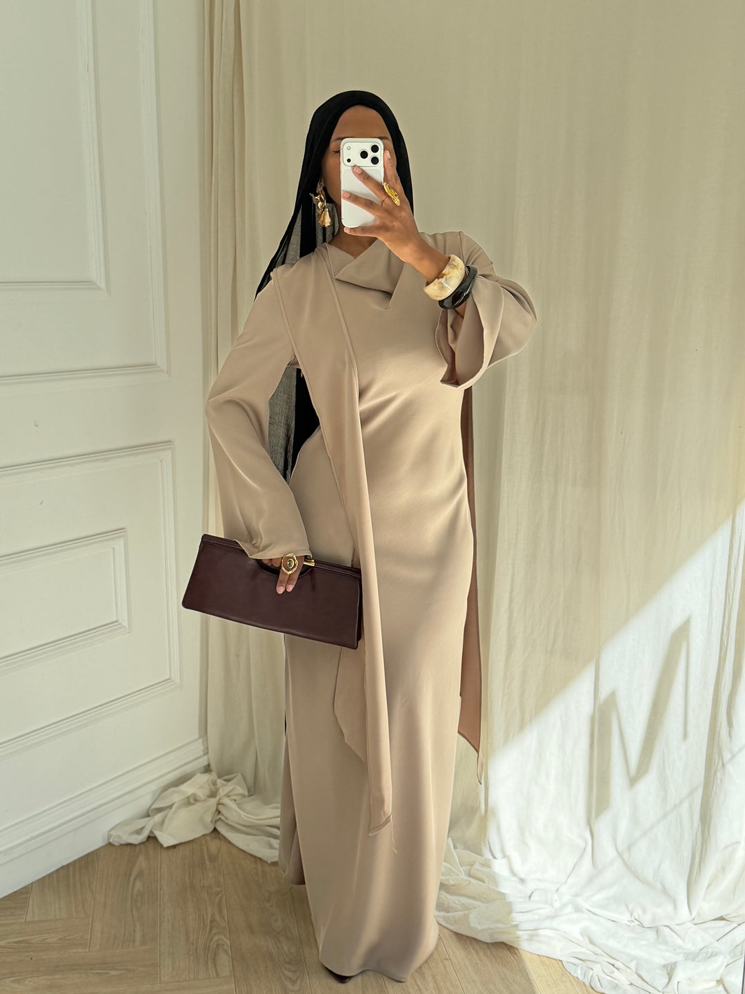 ROBE LONGUE CAPE TAUPE