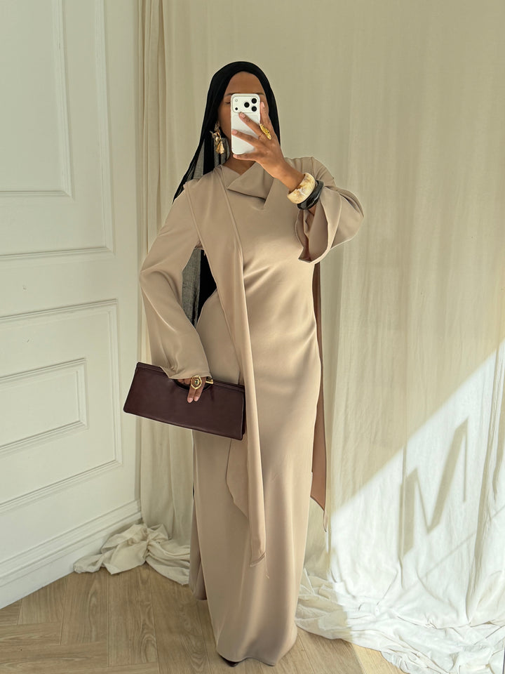 ROBE LONGUE CAPE TAUPE