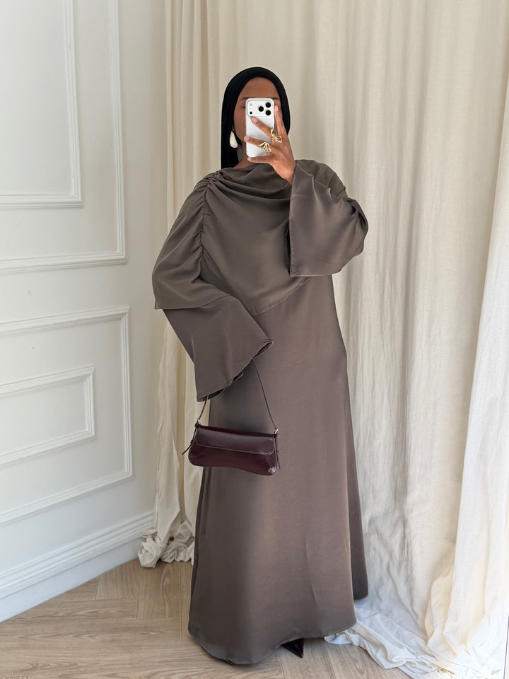ROBE ÉLYA CAPE TAUPE