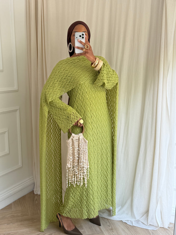ROBE EN DENTELLE OLIVE