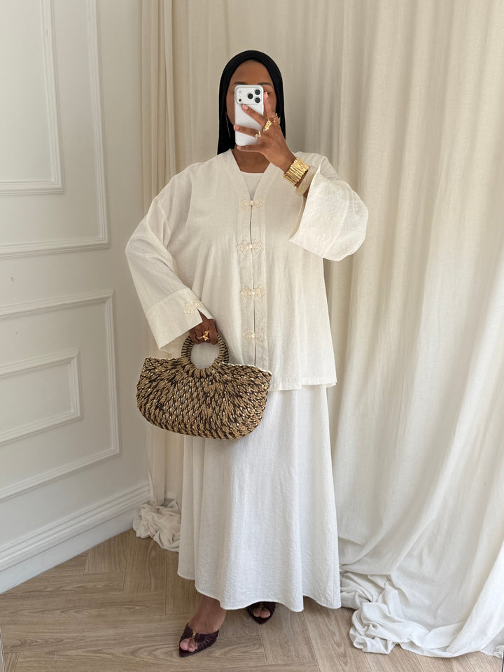 ENSEMBLE ROBE KIMONO BEIGE