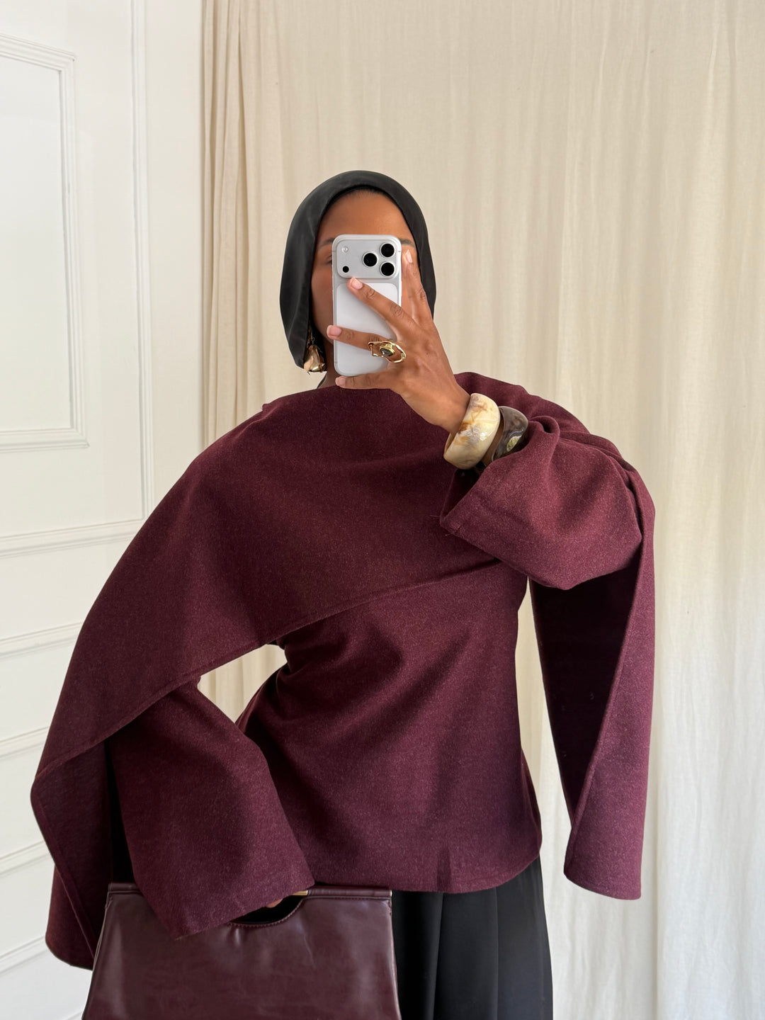 PULL CAPE AMELYS BORDEAUX