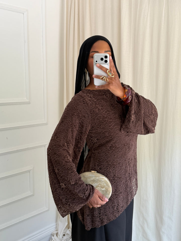 BLOUSE  MARBELLA MARRON