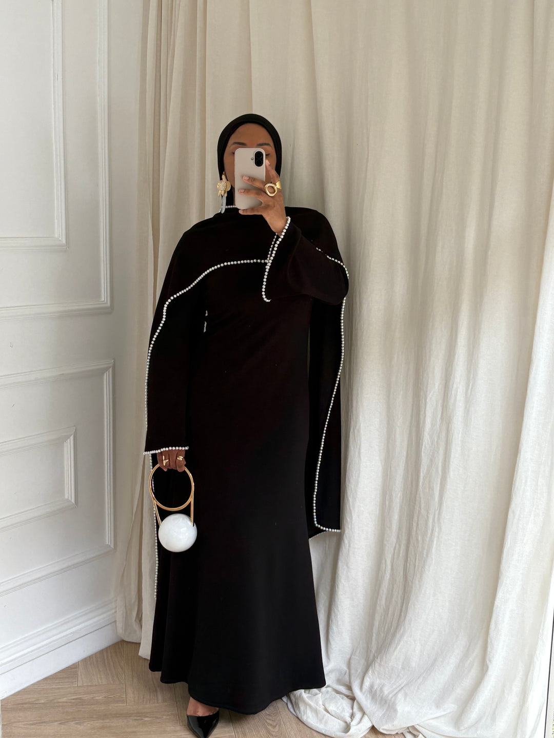 ROBE CAPSULE PERLE( qualité PREMIUM) NOIRE