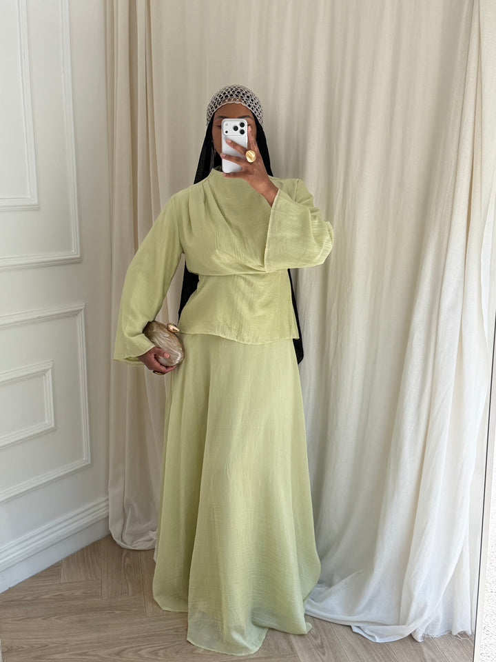 ENSEMBLE JUPE GLORIA VERT POMME