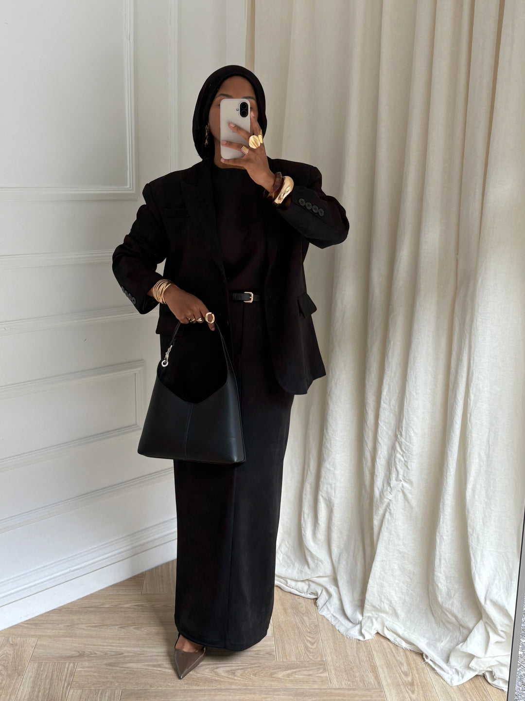 BLAZER SUÉDINE NOIR