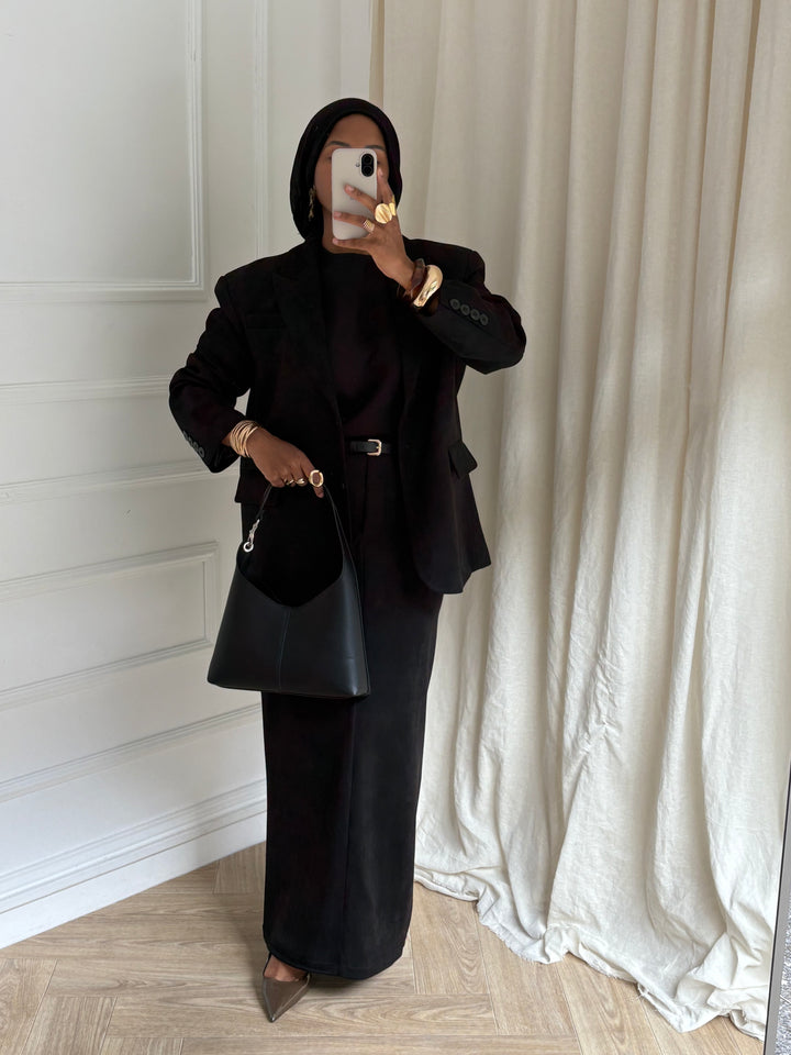 BLAZER SUÉDINE NOIR
