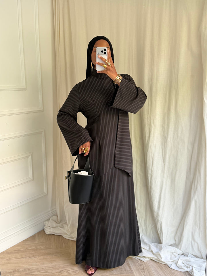 ROBE RAYURES SOHANE NOIRE
