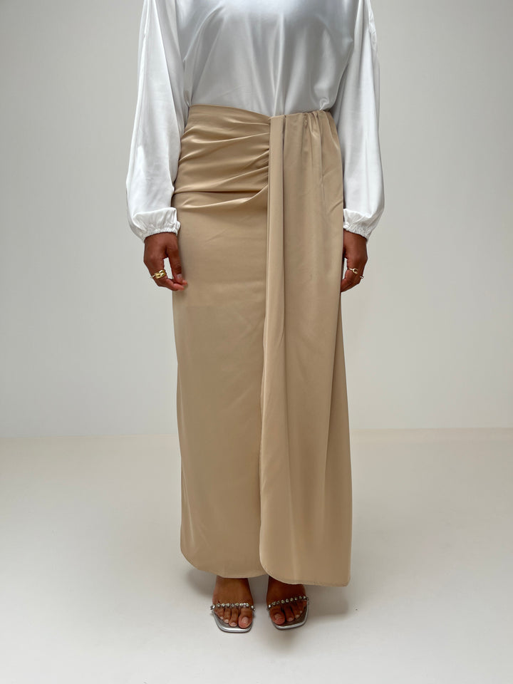 JUPE DRAPÉE BEIGE