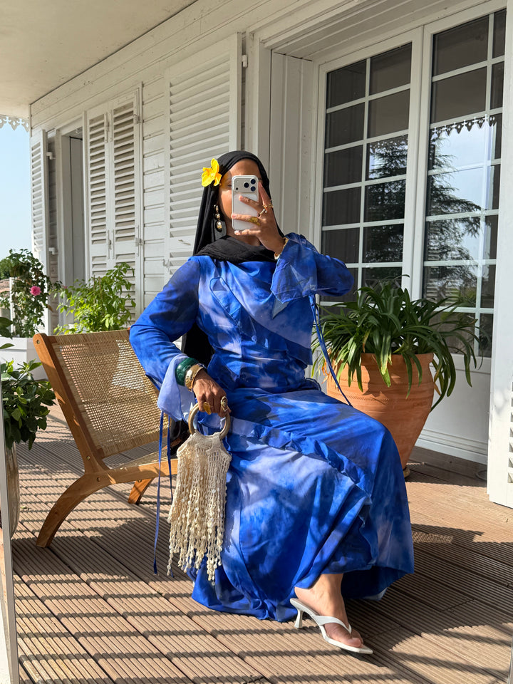 ROBE BICOLORE LUXE BLEU ROI PREMIUM