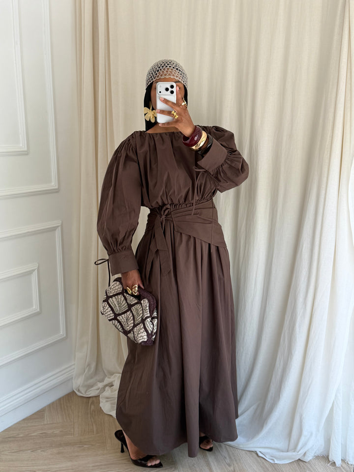 ROBE COTON KAYILI MARRON