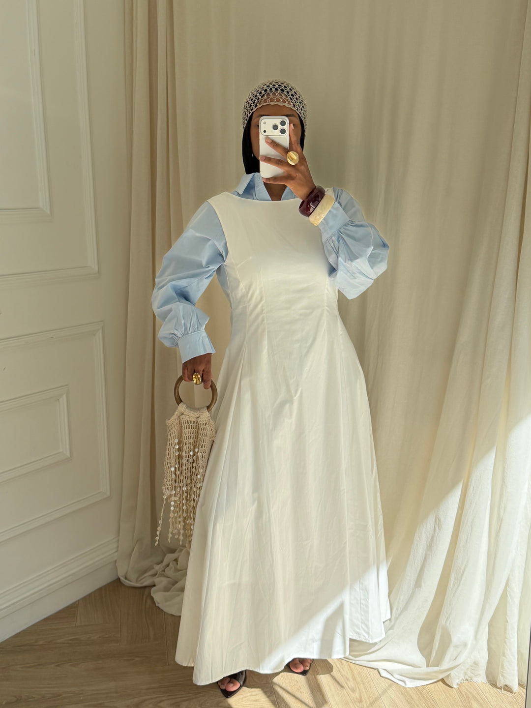 ROBE SANS MANCHES COTON BLANCHE