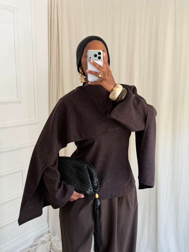 PULL CAPE AMELYS MARRON