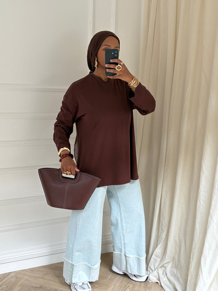 BASIC TOP MARRON
