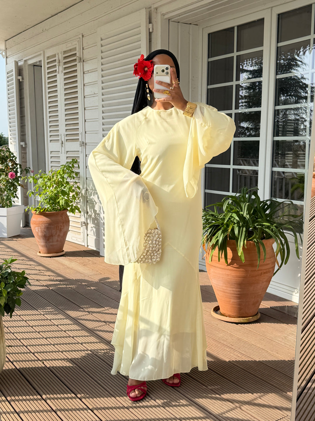 ROBE SIRÈNE VOILAGE LUXE JAUNE