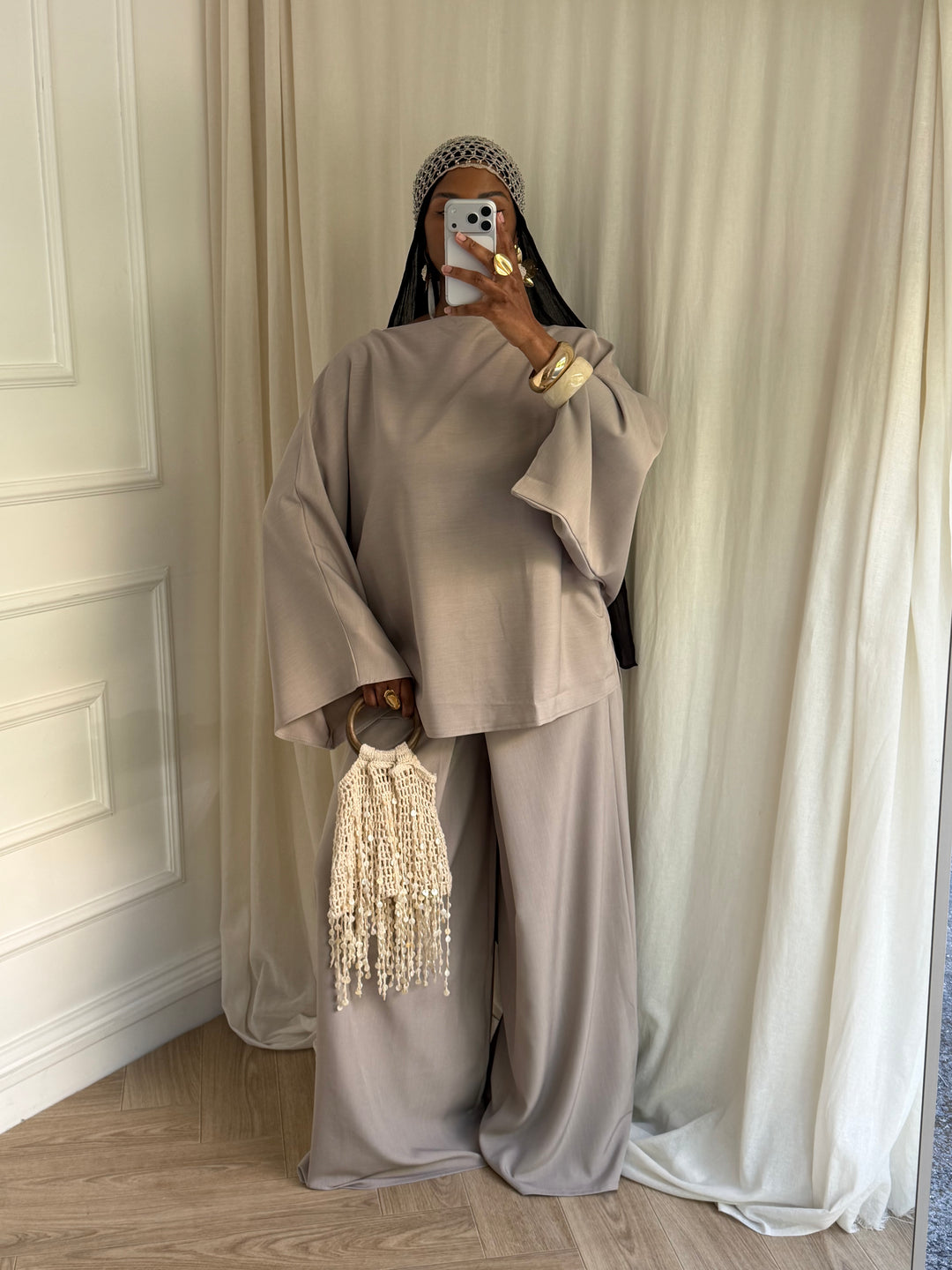 ENSEMBLE PANTALON MASTOUR TAUPE